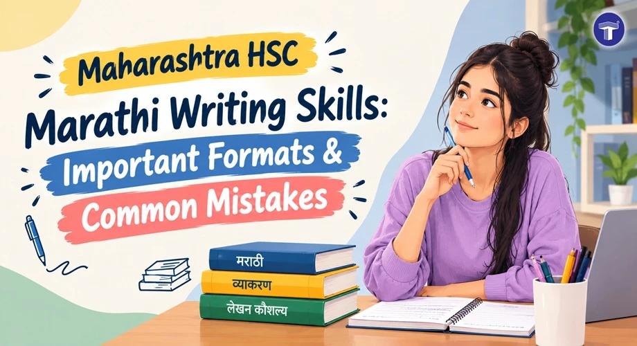 Maharashtra HSC Marathi writing skills guide covering important formats, exam tips, and common mistakes for Class 12 students