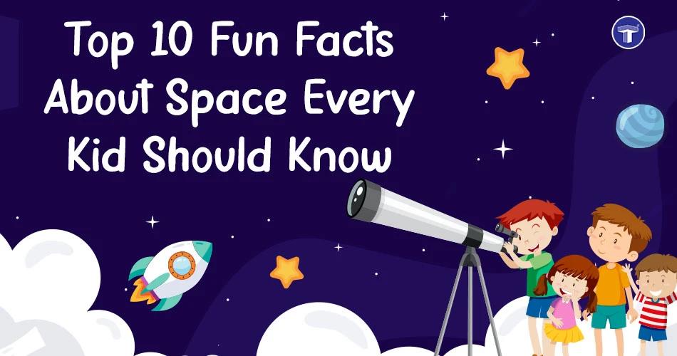educational and cheerful illustrations promoting fun facts about space, solar system learning, and space exploration for kids in India.