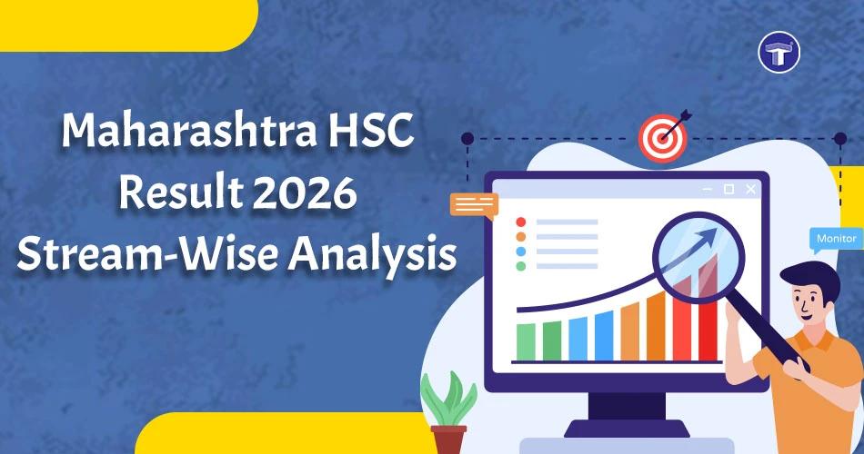 Banner for Maharashtra HSC Result 2026 Stream-Wise Analysis featuring a person analyzing data on a monitor screen