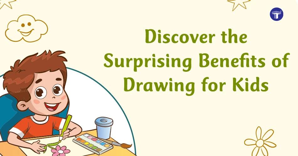 Child happily drawing to show the benefits of drawing for early development
