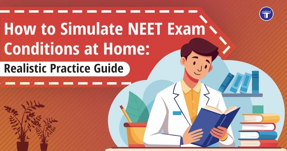 Student preparing for NEET exam practice at home with books, illustrating realistic NEET exam simulation and study routine