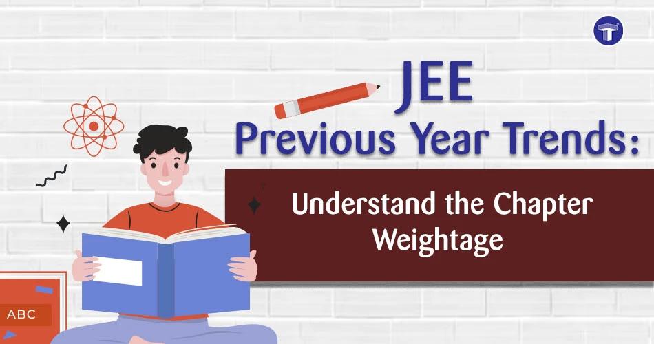 JEE previous year trends banner highlighting chapter weightage for exam preparation