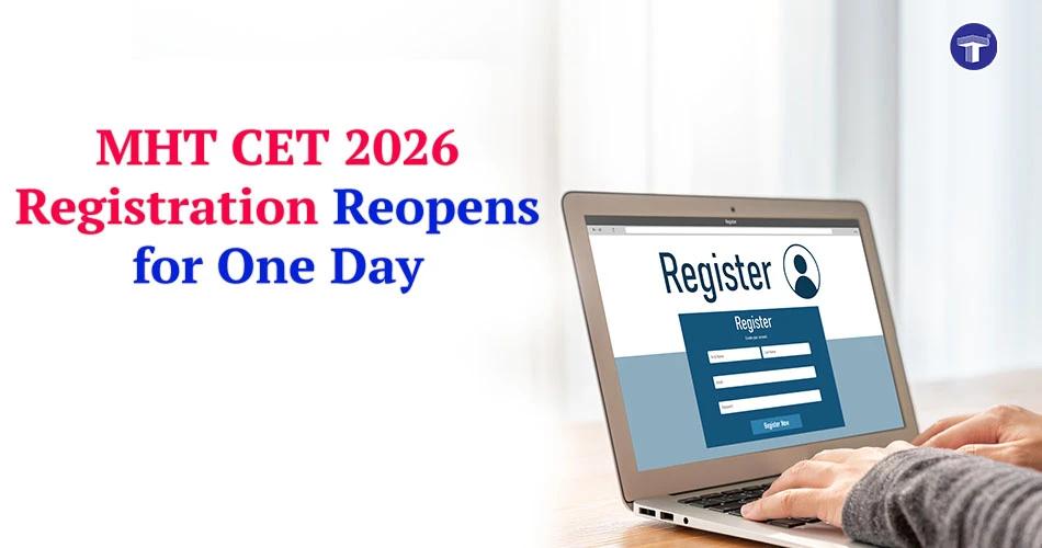 MHT CET 2026 registration reopening for one day with online application form on laptop