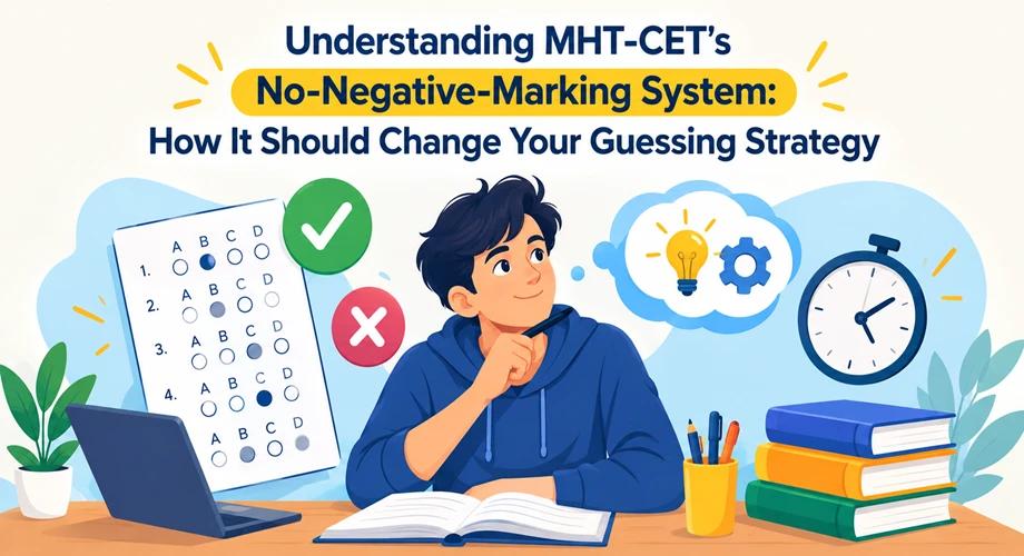 MHT-CET no negative marking strategy showing answer options and exam preparation techniques