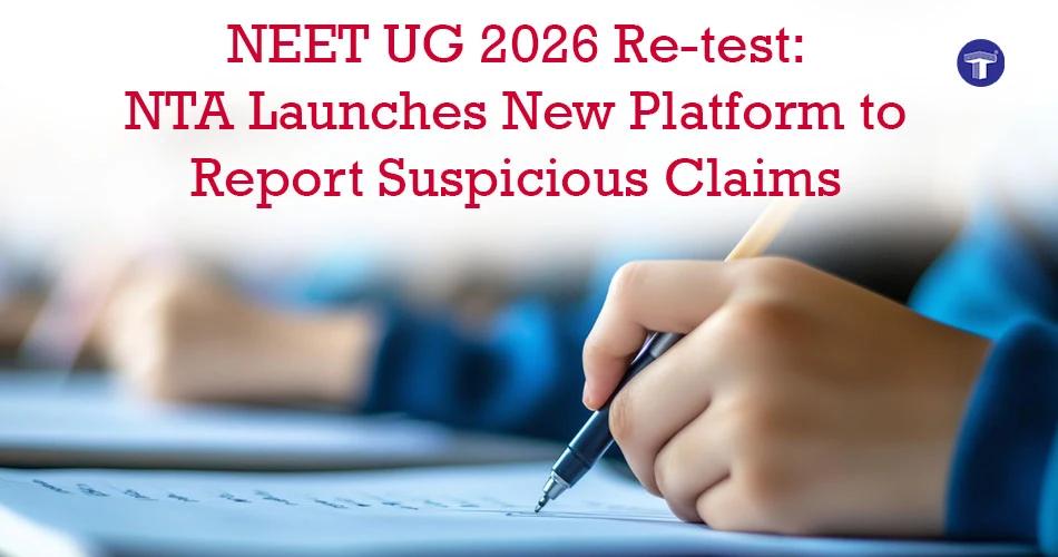 NEET aspirant checking fake exam alert with NTA reporting portal update banner