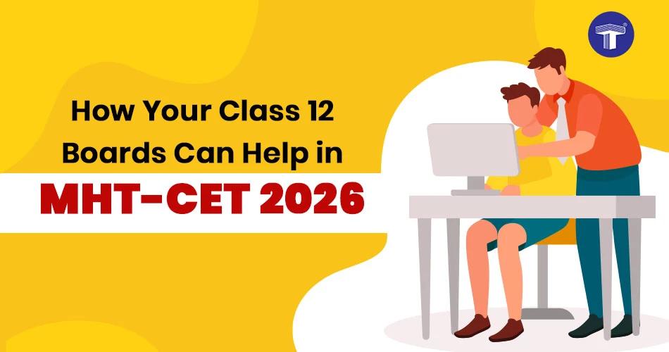 Student studying at desk, another pointing at computer screen, symbolizing Class 12 Boards helping MHT-CET 2026 prep