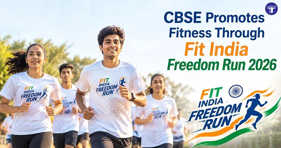 Students running in Fit India Freedom Run 2026 as CBSE promotes fitness and healthy lifestyles