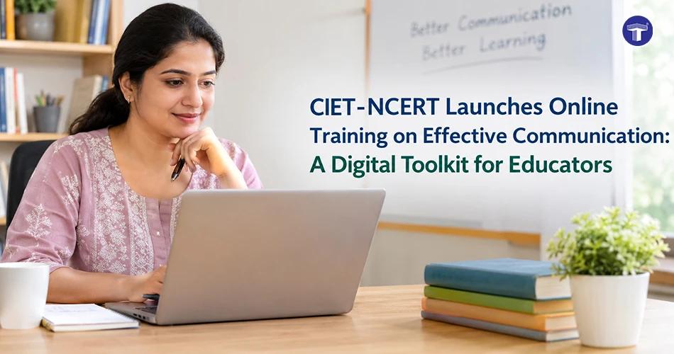 Educator using a laptop for CIET-NCERT online training on effective communication and digital learning tools