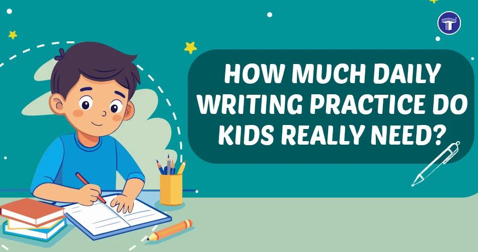 Indian children practising daily writing and cursive writing at home