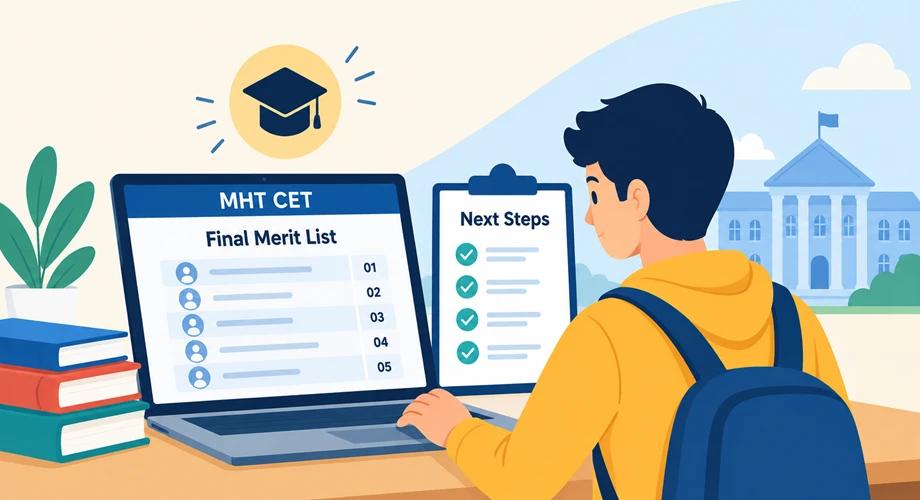 MHT CET Final Merit List 2026 checking process and CAP admission steps