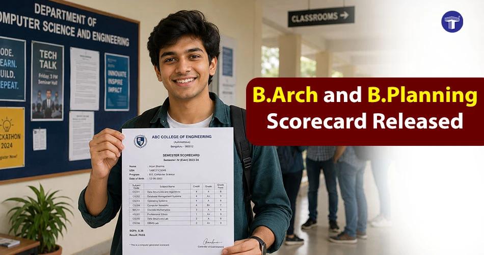Student holding scorecard as JEE Main 2026 B.Arch and B.Planning results are announced