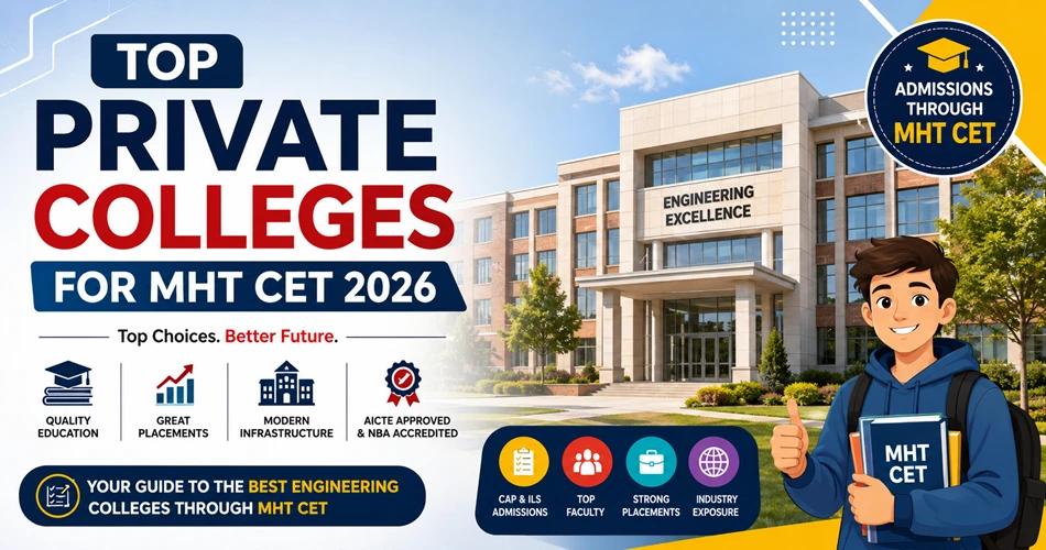 Illustration of top private engineering colleges accepting MHT CET scores in Maharashtra for 2026 admissions