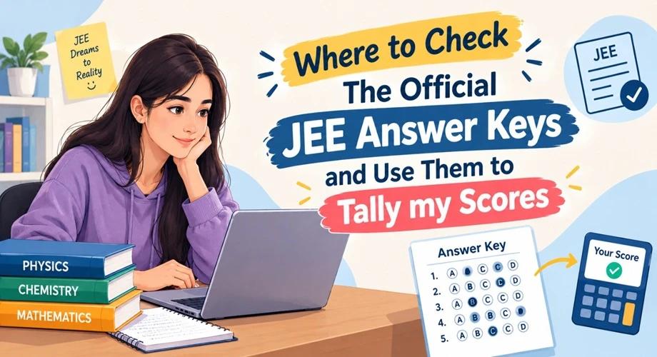 Guide to checking official JEE answer keys and calculating scores using the answer key
