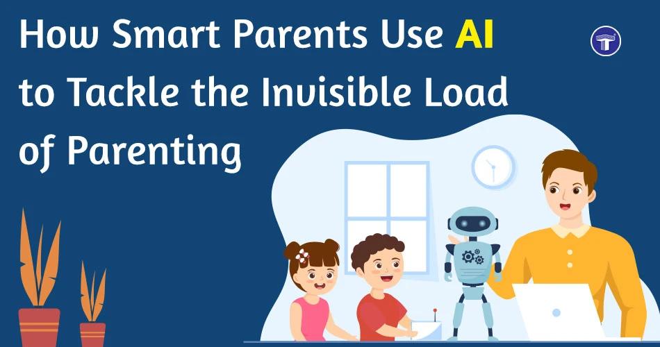 Indian family using AI tools for parenting and education, showing technology supporting daily routines, learning, and happy family moments