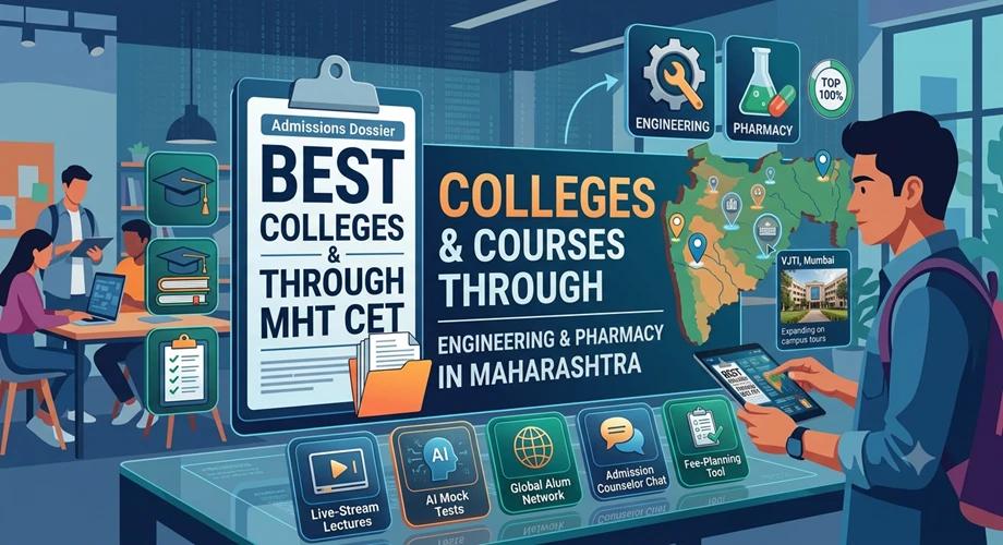 Best engineering and pharmacy colleges through MHT CET in Maharashtra based on scores and percentile