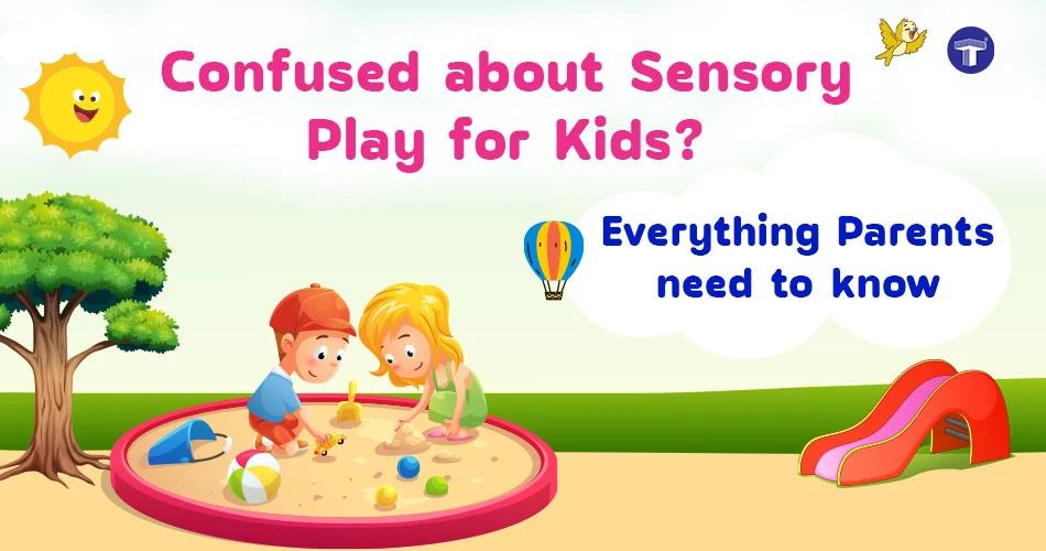Children enjoying sensory play in sandbox with toys outdoors