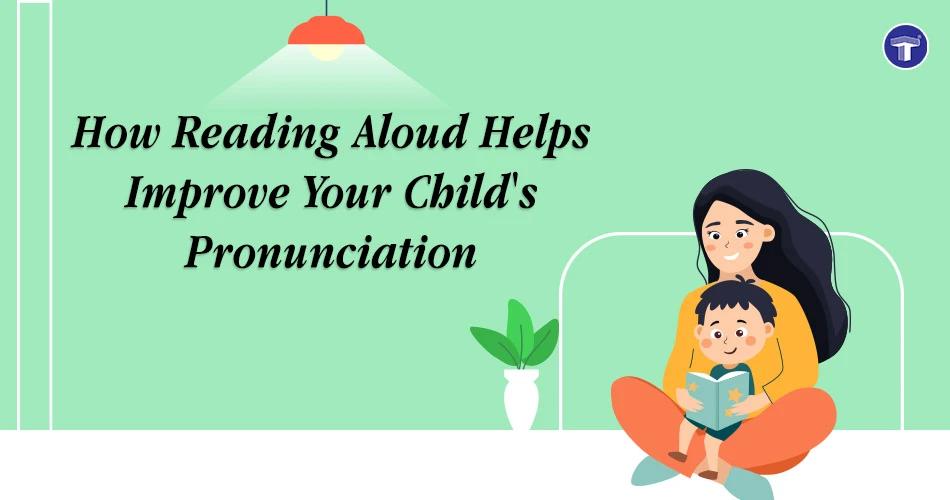 A parent reading a picture book aloud to a toddler to build pronunciation skills