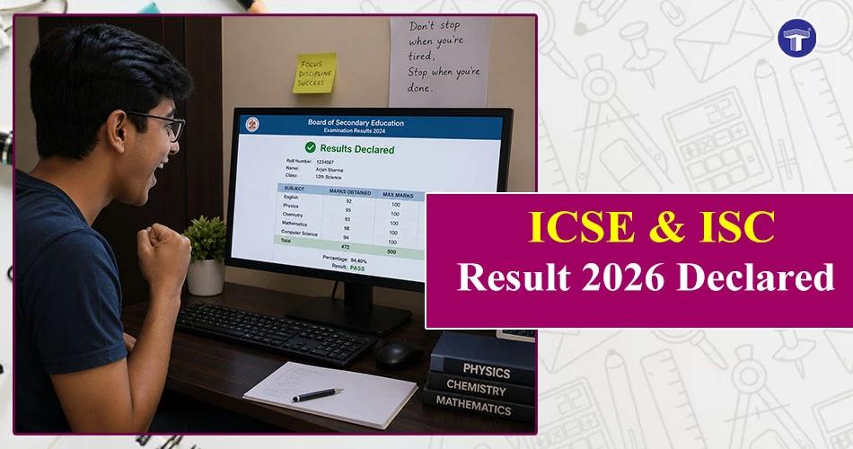 Student checking ICSE and ISC Result 2026 online on computer screen after result declaration