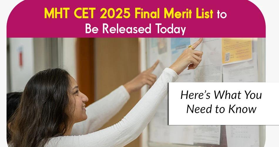 Students checking notice board for MHT CET 2025 final merit list update